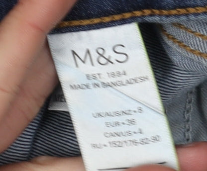 Womens UK Size S Marks and Spencer Regular Fit Straight Blue Jeans