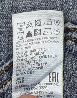 Womens UK Size S Marks and Spencer Regular Fit Straight Blue Jeans