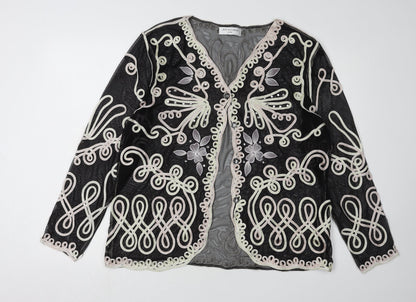 Womens UK Size L/XL Just Elegance Black Cardigan Jumper