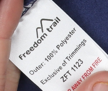 Freedom Trail Women's Blue Fleece Pullover Hoodie, Size 14