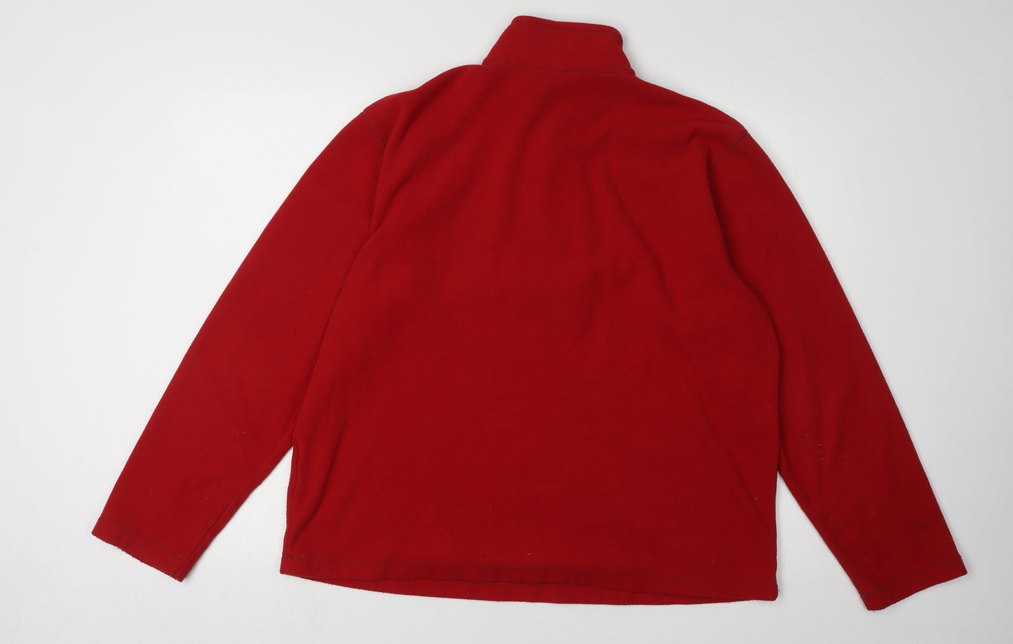 Mens UK Size M Lands' End Red 1/4 Zip Sweatshirt