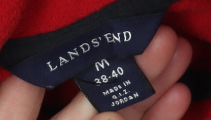 Mens UK Size M Lands' End Red 1/4 Zip Sweatshirt
