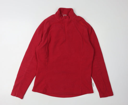 Decathlon Women's Red Mock Neck Fleece Sweatshirt Size 12