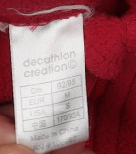 Decathlon Women's Red Mock Neck Fleece Sweatshirt Size 12