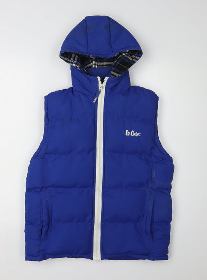 Lee Cooper Boys' Blue Hooded Bodywarmer Jacket 11-12 Years
