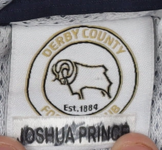Boys Blue Grey Derby County Football Club Windbreaker Jacket 10-11 Years Hooded Spring