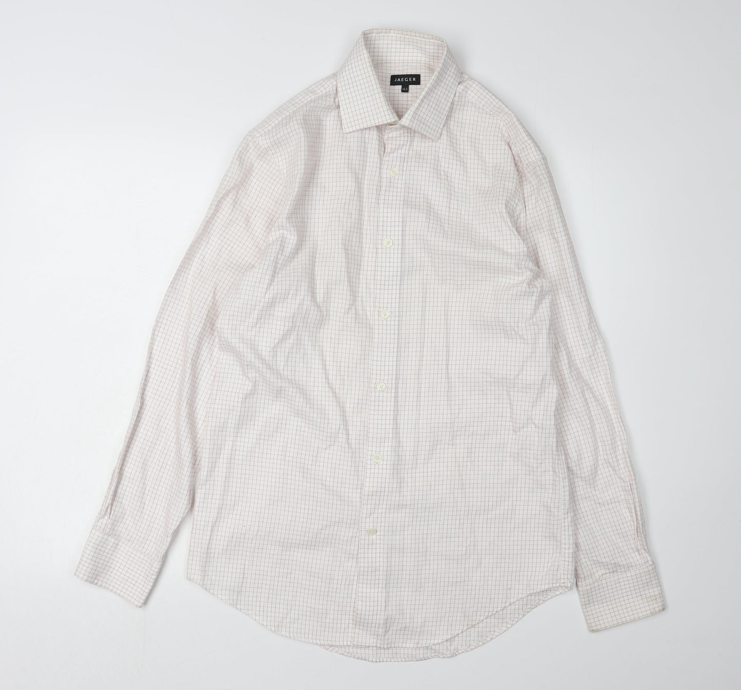 Jaeger Men's Check Long Sleeve Cotton Shirt - Size 14.5