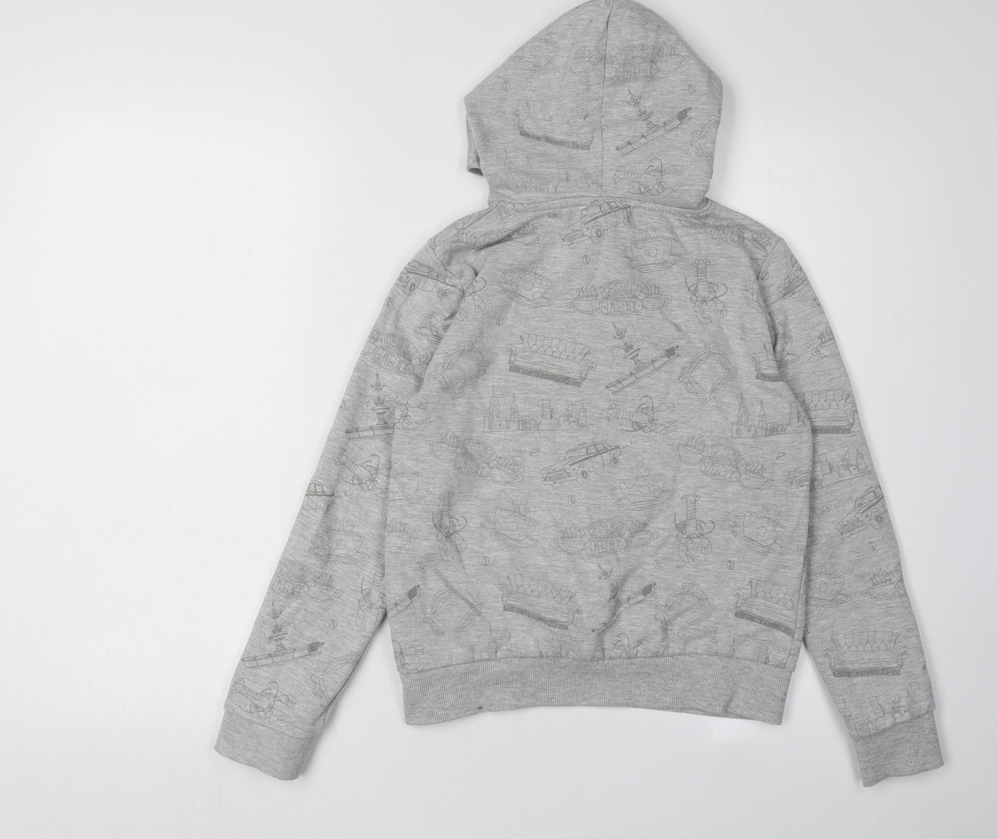 M&Co Girls Grey 'Friends' Hoodie 10 Years Casual Graphic Print