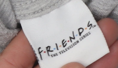 M&Co Girls Grey 'Friends' Hoodie 10 Years Casual Graphic Print