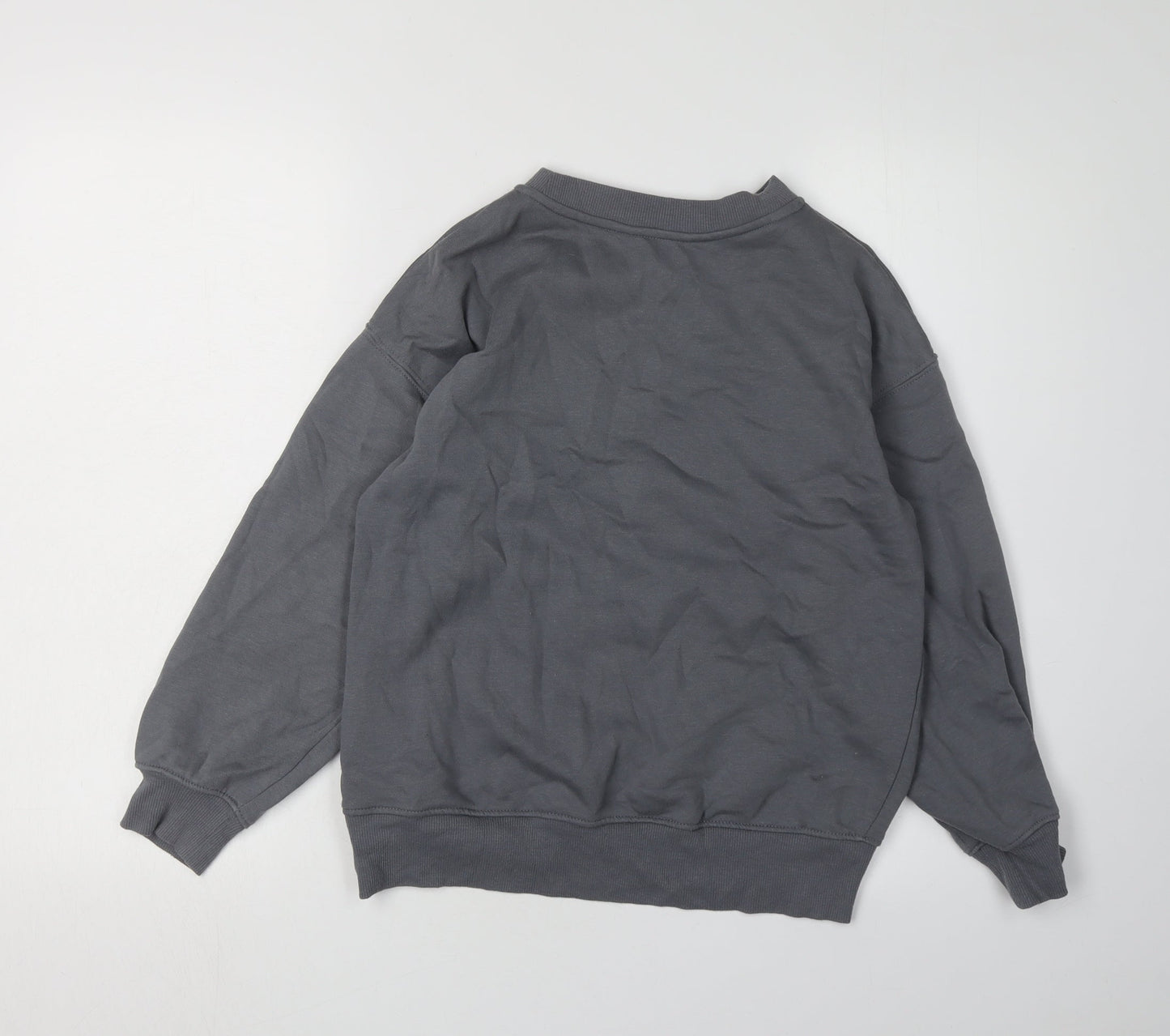 H&M Girls Grey Butterfly Graphic Sweatshirt 9-10 Years