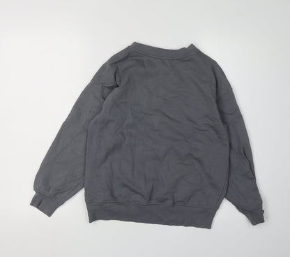 H&M Girls Grey Butterfly Graphic Sweatshirt 9-10 Years