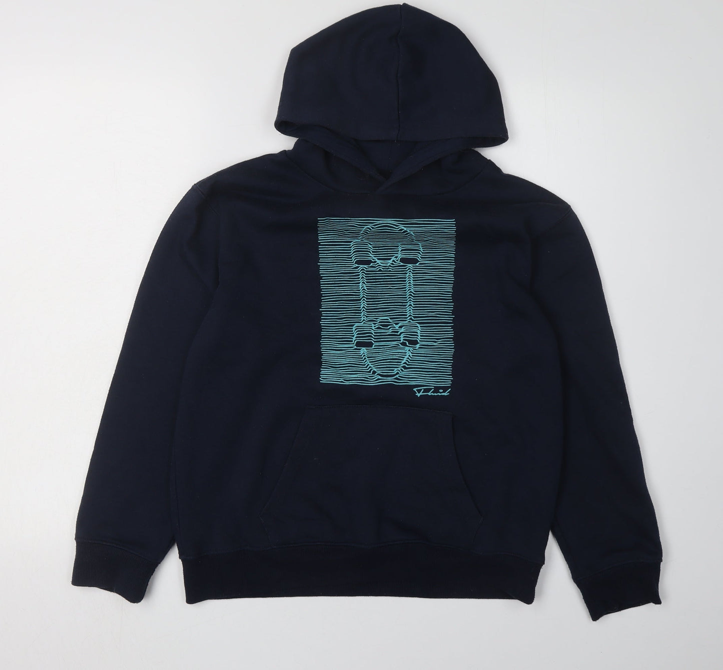 Fluid Boys Blue Pullover Hoodie 13 Years with Graphic Print