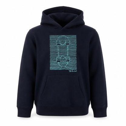 Front view of Fluid boys’ blue pullover hoodie 13 years with graphic print