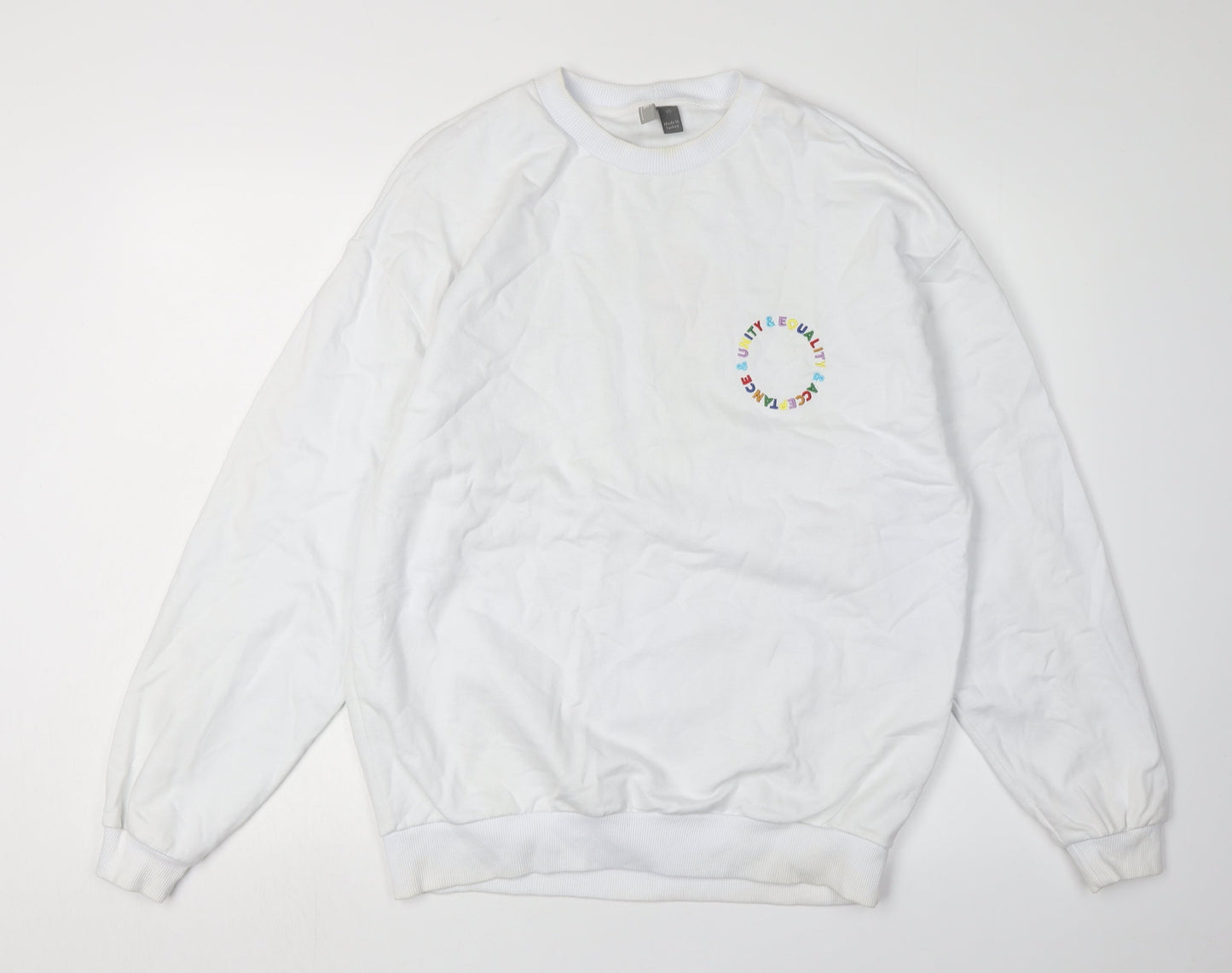 Unisex Adults UK Size XS ASOS White Pullover Sweatshirt