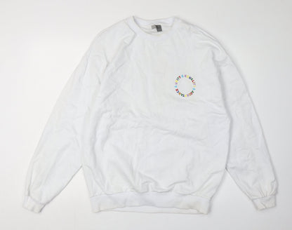 Unisex Adults UK Size XS ASOS White Pullover Sweatshirt