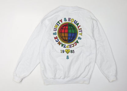 Unisex Adults UK Size XS ASOS White Pullover Sweatshirt