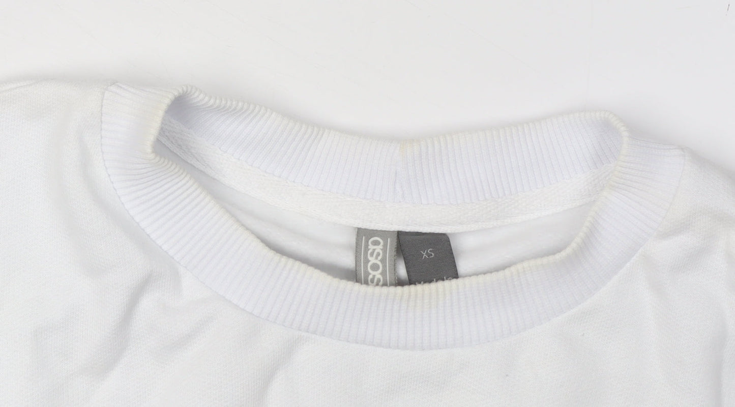 Unisex Adults UK Size XS ASOS White Pullover Sweatshirt