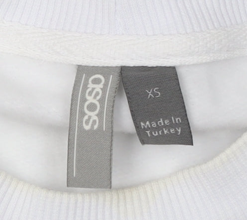 Unisex Adults UK Size XS ASOS White Pullover Sweatshirt