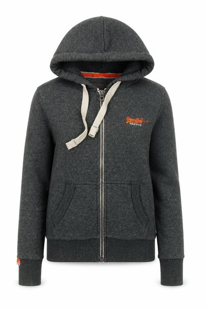 Womens UK Size XS Superdry Grey Full Zip Hoodie