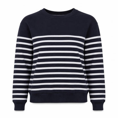 MNG Women XS Black Striped Pullover Sweatshirt
