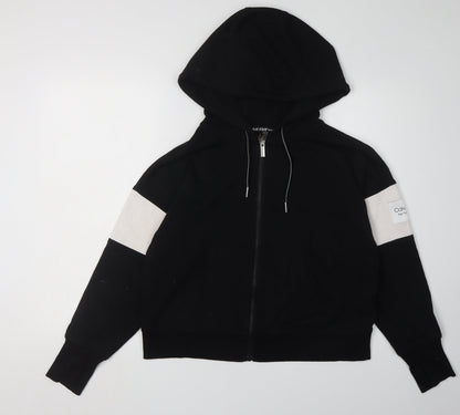 Womens UK Size S Calvin Klein Black Full Zip Hoodie