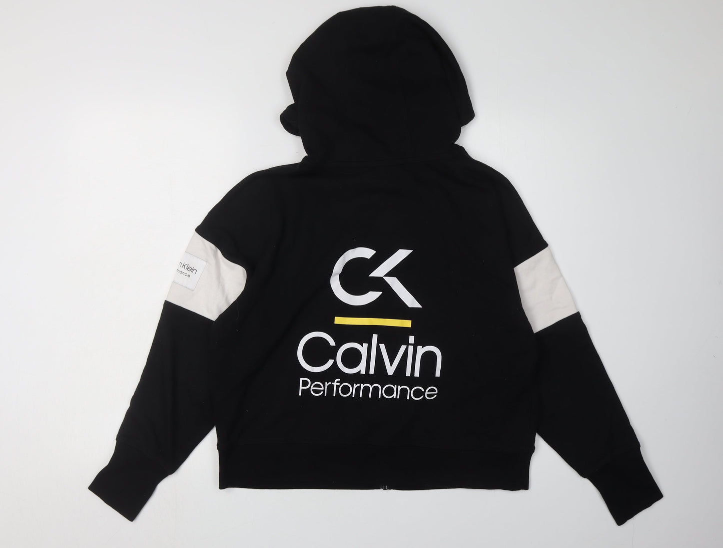 Womens UK Size S Calvin Klein Black Full Zip Hoodie