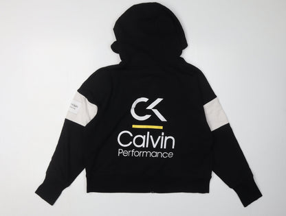 Womens UK Size S Calvin Klein Black Full Zip Hoodie