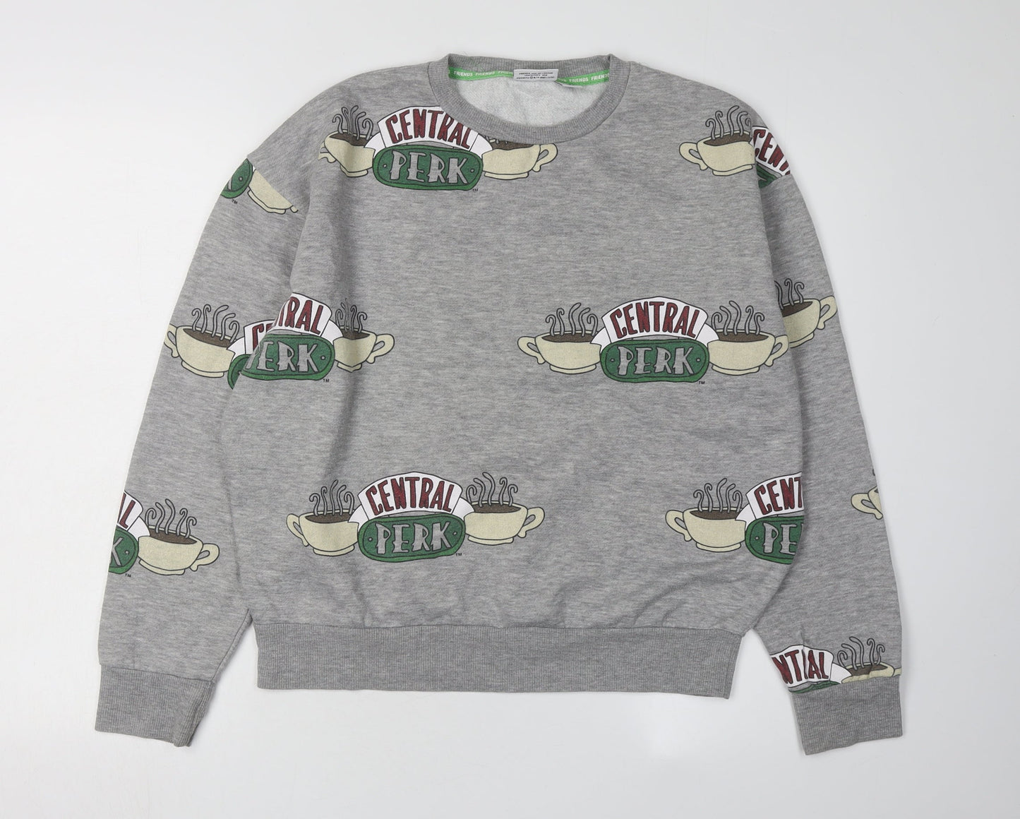 Unisex Adults UK Size S FRIENDS Grey Pullover Sweatshirt
