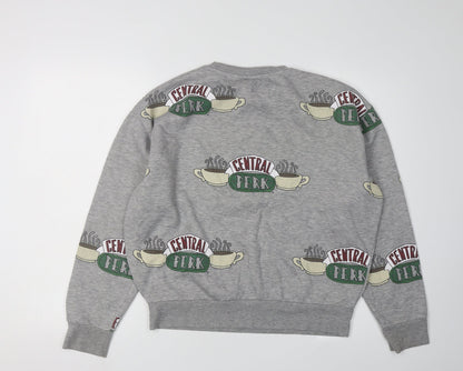 Unisex Adults UK Size S FRIENDS Grey Pullover Sweatshirt