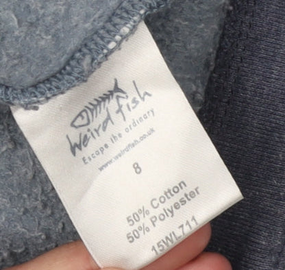 Weird Fish Women's Blue Pullover Sweatshirt Size 8