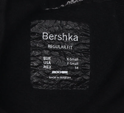 Bershka Women's Black XS Pullover Hoodie with Hood