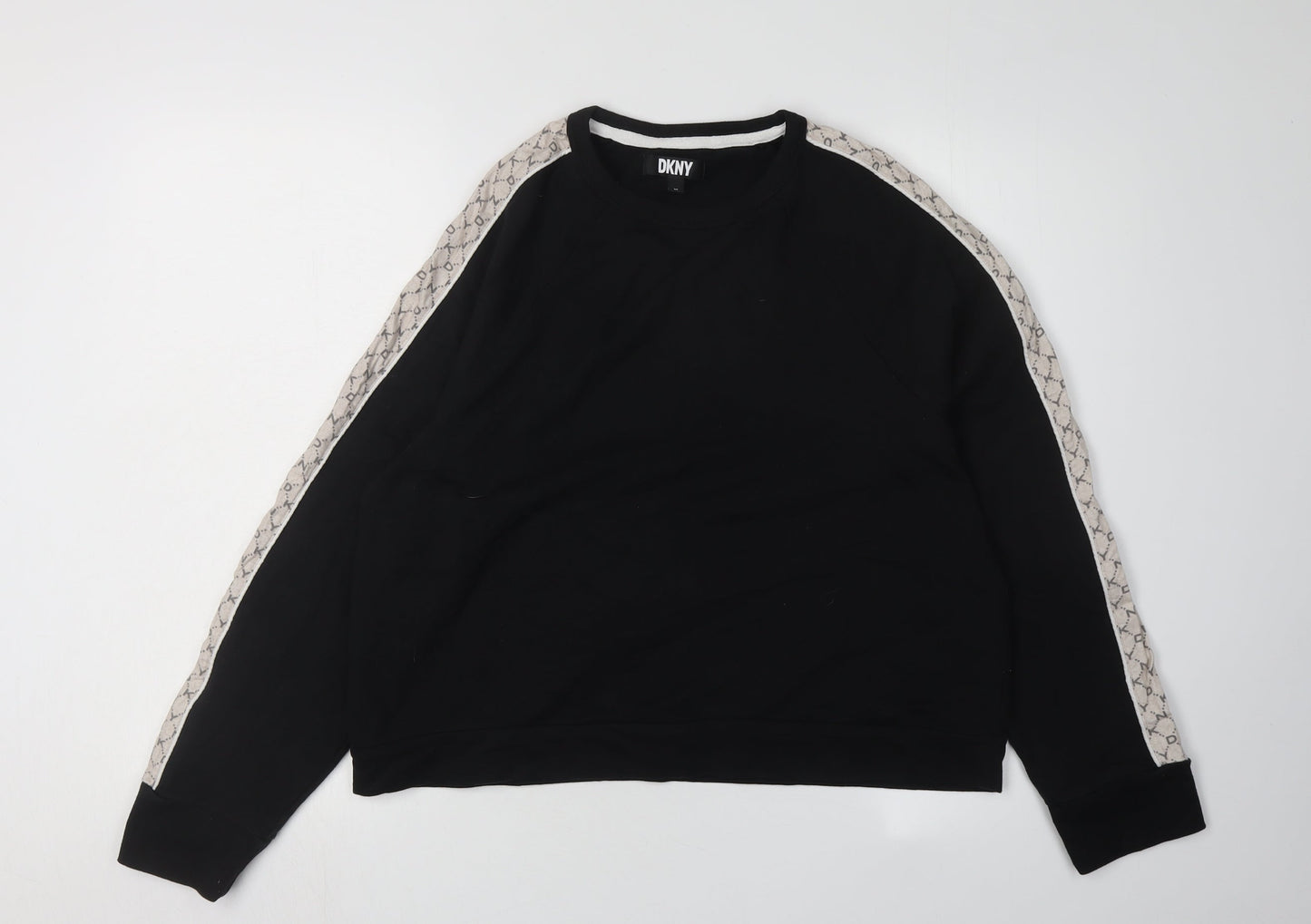 DKNY Women's Black Sweatshirt M - Casual Raglan Sleeve