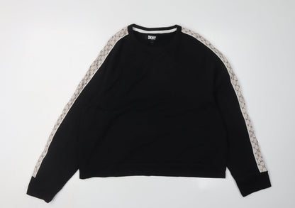 DKNY Women's Black Sweatshirt M - Casual Raglan Sleeve