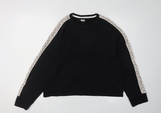 DKNY Women's Black Sweatshirt M - Casual Raglan Sleeve