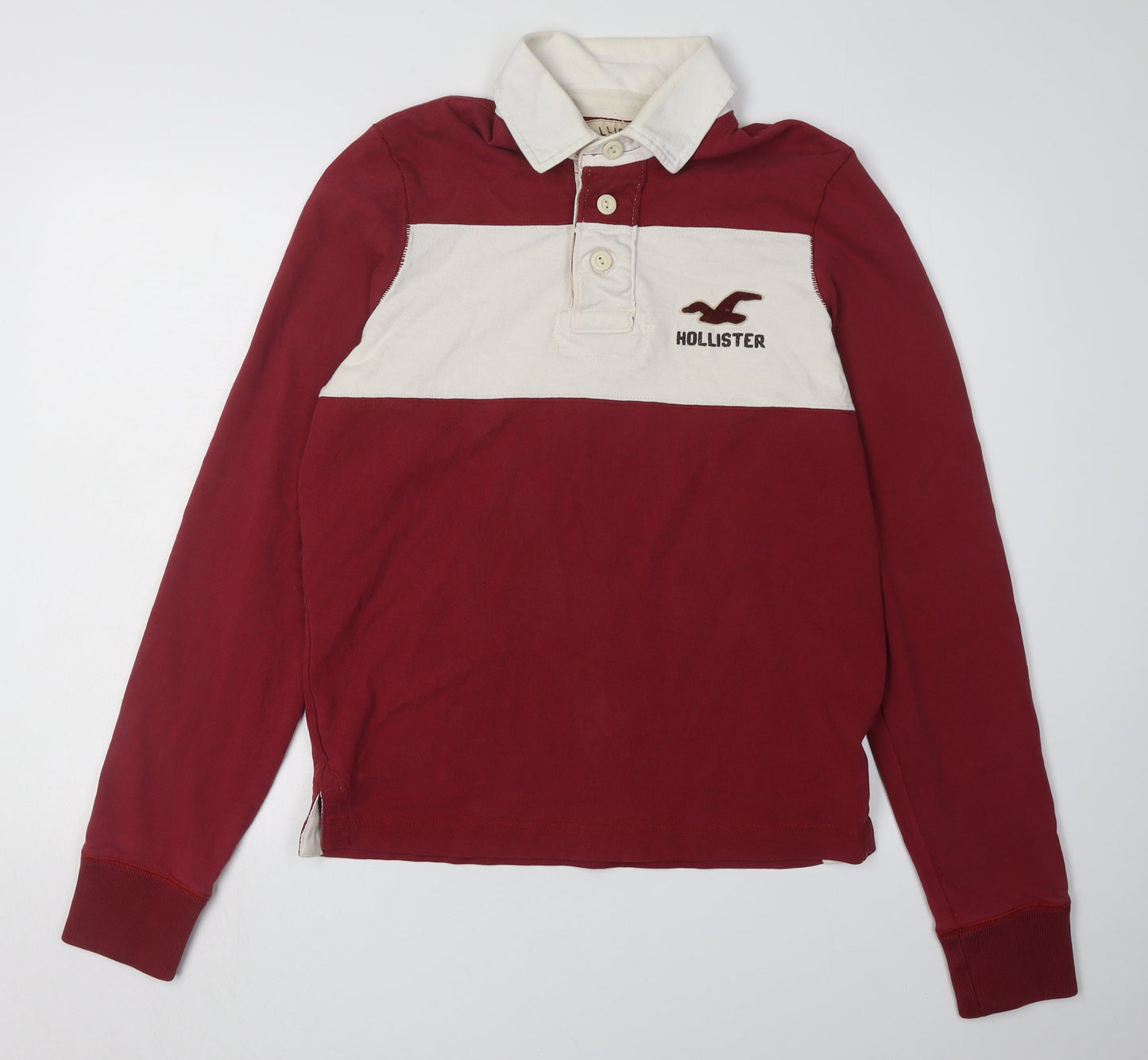 Hollister Men's Red Colourblock Polo S