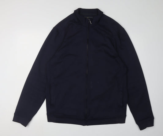 Mens UK Size L Marks and Spencer Black Full Zip Sweatshirt