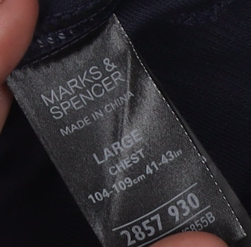 Mens UK Size L Marks and Spencer Black Full Zip Sweatshirt