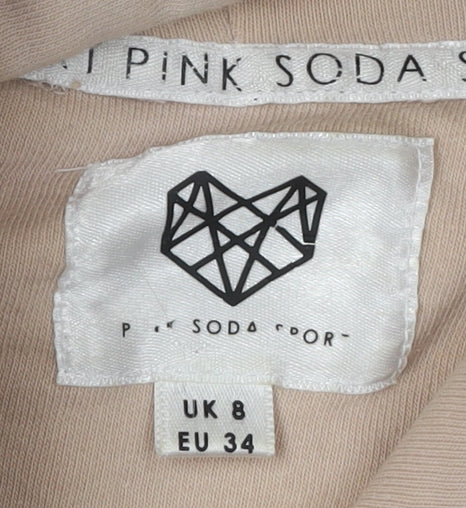 Pink Soda Women Beige Colourblock Hoodie Size 8