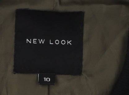 Womens UK Size 10 New Look Green Bomber Jacket