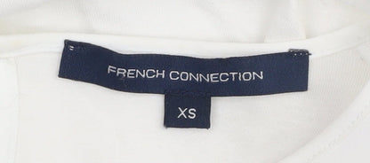 French Connection Women's White XS T-Shirt Classic Fit