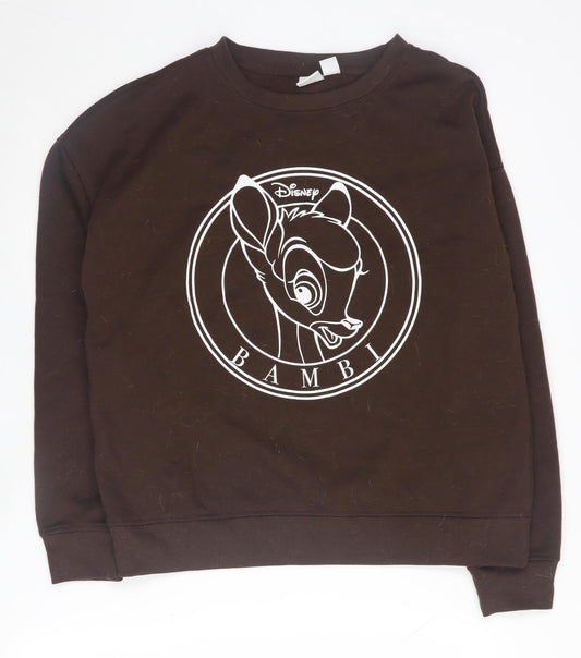 Womens UK Size 10/12 Disney Brown Pullover Sweatshirt