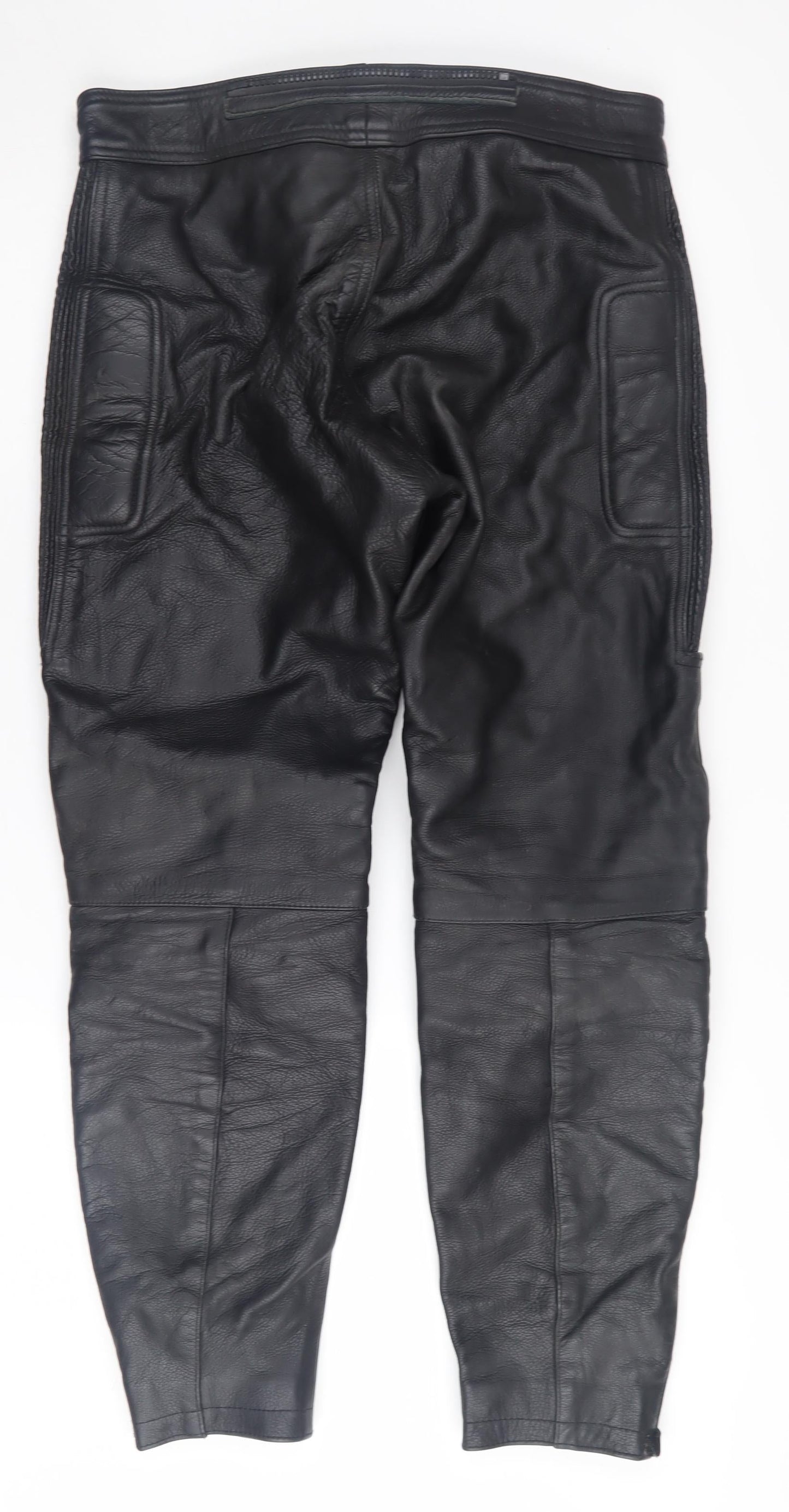 Skintan Men's Black Leather Motorcycle Trousers 34