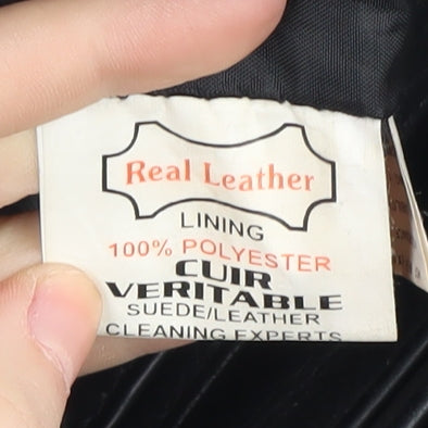 Skintan Men's Black Leather Motorcycle Trousers 34