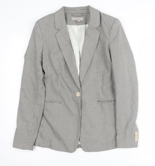 H&M Women's Houndstooth Blazer Size 6 - Elegant & Lined