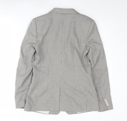 H&M Women's Houndstooth Blazer Size 6 - Elegant & Lined