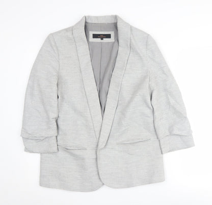 Next Women's Grey Blazer UK 16 Regular Check Business
