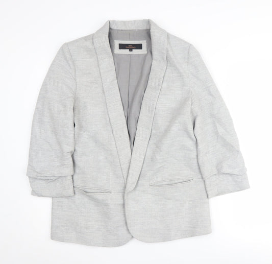 Next Women's Grey Blazer UK 16 Regular Check Business