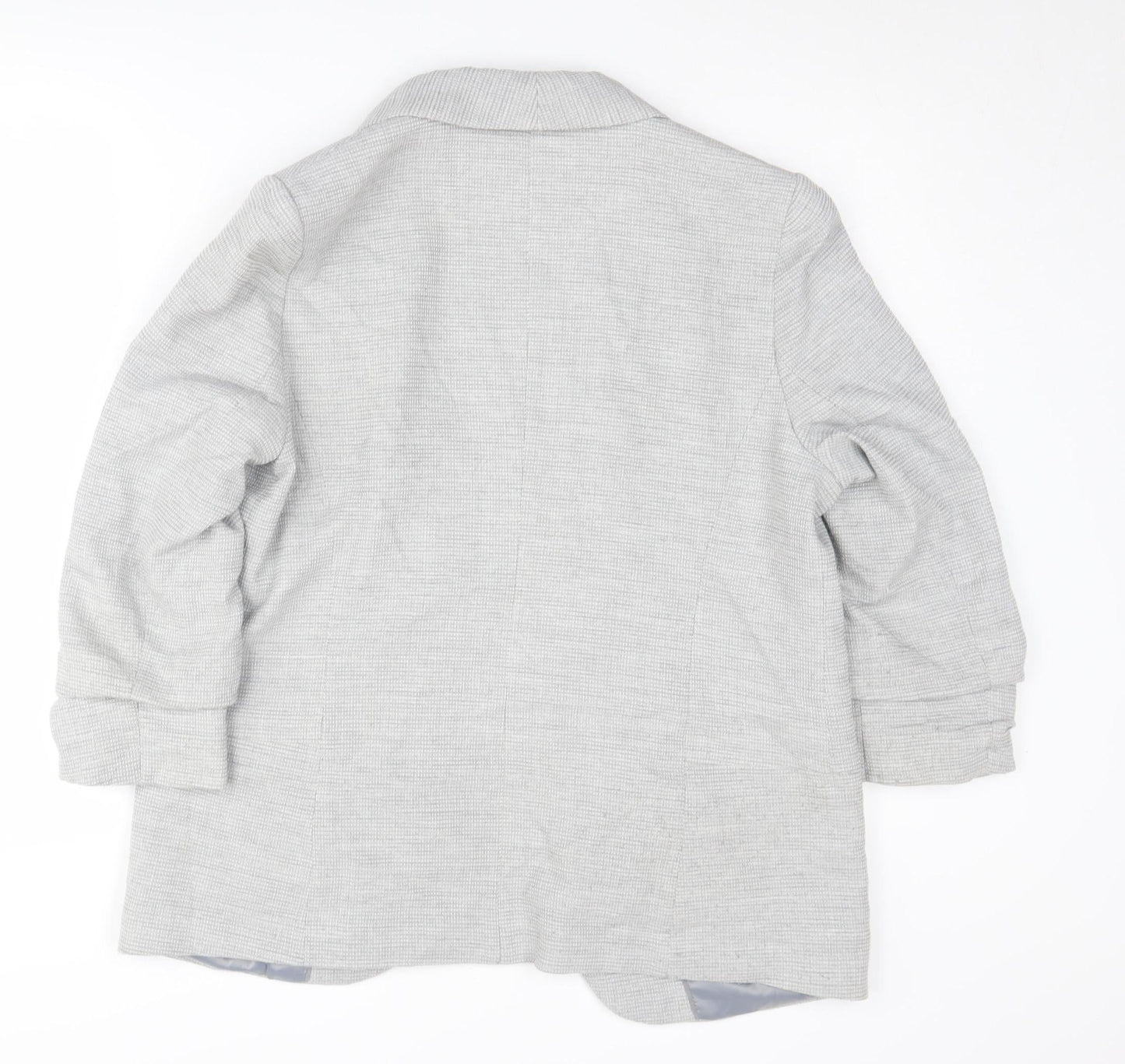 Next Women's Grey Blazer UK 16 Regular Check Business