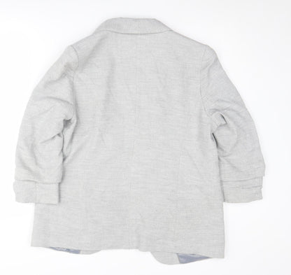 Next Women's Grey Blazer UK 16 Regular Check Business