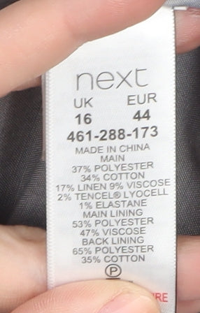 Next Women's Grey Blazer UK 16 Regular Check Business